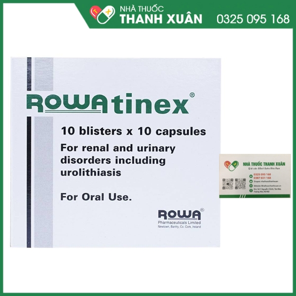 Rowatinex điều trị viêm và co thắt đường tiểu kết hợp với sỏi niệu